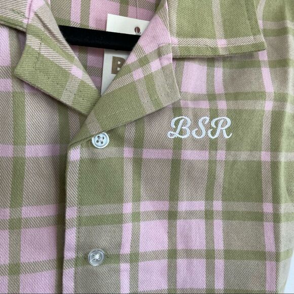 BSR By Samii Ryan My Way Plaid Crop Button Down Size XS NWT - Picture 7 of 9